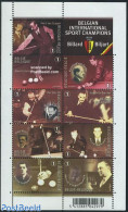 Belgium 2007 Billard Champions 9v M/s, Mint NH, Sport - Billiards - Sport (other And Mixed) - Unused Stamps