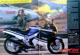 Publicité Papier 2 Pages  KAWASAKI TOMCAT 1000 Novembre 1989 MJFL - Publicités