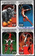 Germany, DDR 1985 Circus 4v [+], Mint NH, Nature - Performance Art - Animals (others & Mixed) - Cat Family - Elephants.. - Unused Stamps