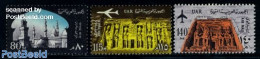 Egypt (Republic) 1963 Airmail Definitives 3v, Mint NH, History - Transport - Archaeology - Aircraft & Aviation - Art -.. - Ongebruikt