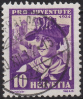 1934 Schweiz / Pro Juventute ° Mi:CH 282, Yt:CH 279, Zum:CH J70  Frauenfrachten, Walliserin - Used Stamps