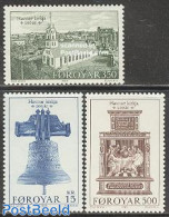 Faroe Islands 1989 Torshavn Church 3v, Mint NH, Religion - Churches, Temples, Mosques, Synagogues - Religion - Kirchen U. Kathedralen