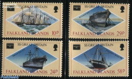 Falkland Islands 1986 Ameripex 86, Ships 4v, Mint NH, Transport - Philately - Ships And Boats - Bateaux