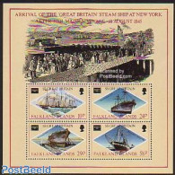 Falkland Islands 1986 Ameripex, Ships S/s, Mint NH, Transport - Philately - Ships And Boats - Bateaux