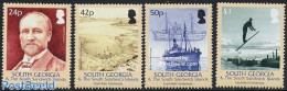 South Georgia / Falklands Dep. 2004 Grytviken Centenary 4v, Mint NH, Sport - Transport - Skiing - Ships And Boats - Sci