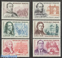 France 1961 Famous Persons 6v, Mint NH, Transport - Ships And Boats - Art - Architects - Authors - Books - Libraries -.. - Neufs