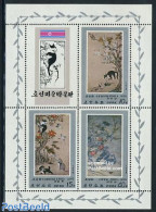 Korea, North 1978 Animal Paintings 3v M/s, Mint NH, Nature - Cats - Dogs - Ducks - Art - Paintings - Corea Del Norte