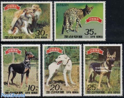 Korea, North 1989 Dogs & Cats 5v, Mint NH, Nature - Cats - Dogs - Corée Du Nord