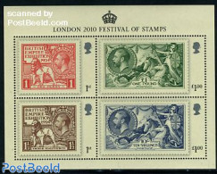 Great Britain 2010 London Festival Of Stamps 4v M/s, Mint NH, Nature - Cat Family - Horses - Stamps On Stamps - Nuovi