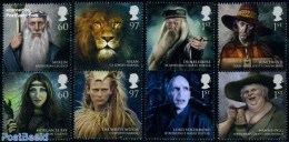 Great Britain 2011 Kingdom Of Magic 8v (4x[:]), Mint NH, Nature - Performance Art - Cat Family - Film - Movie Stars - .. - Unused Stamps