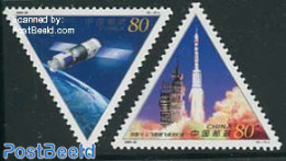 China People’s Republic 2000 Satellite 2v, Mint NH, Transport - Space Exploration - Unused Stamps