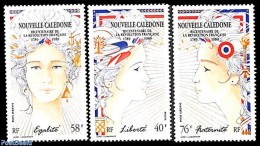 New Caledonia 1989 French Revolution 3v, Mint NH, History - History - Nuovi