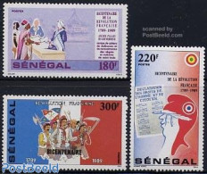 Senegal 1989 French Revolution 3v, Mint NH, History - History - Sénégal (1960-...)