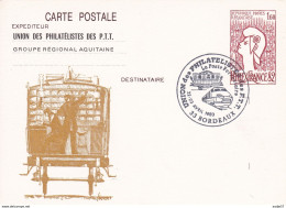 Frankreich France Spec Card Union Phil Post Ferrovaire 22.04.1983 - Trains
