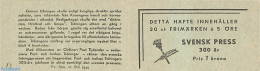 Sweden 1945 Press Booklet, Mint NH, History - Newspapers & Journalism - Stamp Booklets - Nuevos