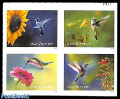 United States Of America 2024 Garden Delights 4v S-a, Mint NH, Nature - Birds - Flowers & Plants - Hummingbirds - Neufs