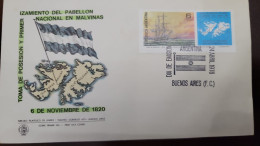D)1976, ARGENTINA, FIRST DAY COVER, ISSUE, TAKE OF POSSESSION AND FIRST RAISING OF THE FLAG IN THE MALVINAS ISLANDS ON N - Altri & Non Classificati