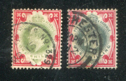 "GROSSBRITANIEN" 1902, Mi. 114 2x Gestempelt, Unterschiedl. Farben (hell-/dunkelgruen) (A1146) - Used Stamps
