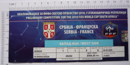 Serbia - France - 2009 - Football - Eintrittskarten