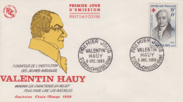 Enveloppe   FDC   1er Jour   FRANCE     Valentin   HAÜY      CROIX  ROUGE    SAINT  JUST  EN  CHAUSSEE   1959 - 1950-1959