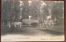 Cpa 24 Dordogne, Ribérac, Les Foins à La Borie, Animée, Attelages, Scène Agricole, Imprimerie Ladoire, Dos Simple - Riberac