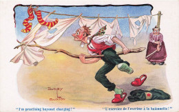 Illustrateur Illustration Dudley Buxton I'm Practising Bayonet Charging COMIQUE Series N°1369 - Autres & Non Classés