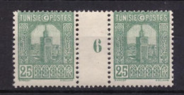 Tunisie - Millèsime 6 - Grande Mosquée De Tunis Paire 25c Vert -  Timbres Neufs **  -  Cote 21 € - Ongebruikt