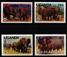 Uganda 361-364 Postfrisch Wildtiere, Elefant #JW495 - Ouganda (1962-...)