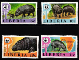 Liberia 1315-1318 Postfrisch Wildtiere, Flußpferd #JW515 - Liberia