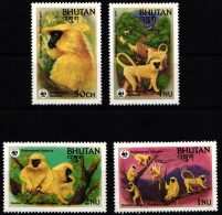 Bhutan 840-843 Postfrisch Wildtiere, Affen #JW511 - Bhutan