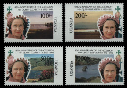 Uganda 1992 - Mi-Nr. 1048-1051 ** - MNH - Queen Elizabeth II - Oeganda (1962-...)