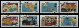 Uganda 1992 - Mi-Nr. 1095-1102 ** - MNH - Schiffe / Ships - Columbus - Ouganda (1962-...)