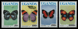 Uganda 1991 - Mi-Nr. 835-843 II ** - MNH - Schmetterlinge / Butterflies - Ouganda (1962-...)