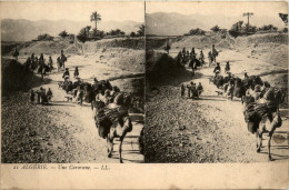 Algerie - Une Caravane - Stereokarten - Scènes & Types