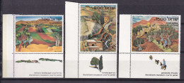 181 ISRAEL 1982 - Y&T 822/24 Avec Tab - Tableau Peinture - Neuf ** (MNH) Sans Charniere - Nuevos (con Tab)