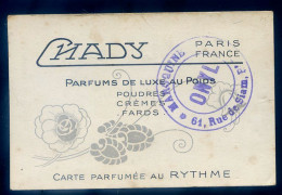 Carte Parfumée Parfum Chady Paris -- Carte Parfumée Au Rythme   STEP144 - Antiguas (hasta 1960)