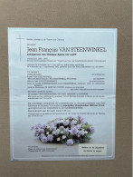 VAN STEENWINKEL Jean François °VILVOORDE 1912 +VILVOORDE 1992 - DE LAET - LEEMANS - JANSSENS - Oudstrijder 1940-1945 - Obituary Notices