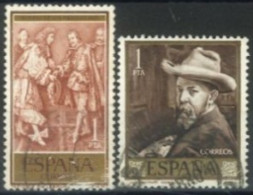 SPAIN, 1959/64, LOUIS XIV & PHILIP IV & JOAQUIN SOROLLA STAMPS SET OF 2, # 904,&1219, USED. - Oblitérés