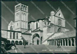 Perugia Assisi Basilica San Francesco Auto FG Foto Cartolina KB4798 - Perugia