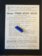 Etienne-Arthur Mercier Stagiaire Medicine *1922 Mouscron +1948 Mouscron Depraetere Paridaens Delcroix Supply Peers Vanov - Todesanzeige