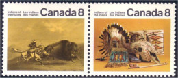 Canada Indian Artifacts Chasse Bison Buffalo Hunt Pipe Tagged MNH ** Neuf SC (C05-63bd) - Andere & Zonder Classificatie