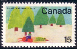 Canada Noel Christmas Snowmobile Trees Arbres Tagged MNH ** Neuf SC (C05-30p) - Trees