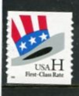 UNITED STATES/USA - 1998  UNCLE SAM HAT "H" SELF ADHESIVE  PERF 10  COIL  MINT NH - Unused Stamps