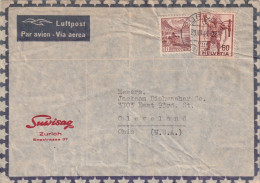 Airmail Brief  "Suwisag, Zürich" - Cleveland USA         1947 - Cartas & Documentos