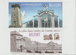 France 2013 Souvenir Philatélique Yvert Tellier N° 89 Belfort Le Plus Beau Timbre De L'année 2012 - Souvenir Blocks & Sheetlets