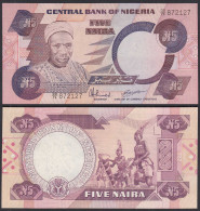 NIGERIA - 5 NAIRA Banknote  PICK 24d 1984 UNC (1) Sig. 9    (31967 - Otros – Africa