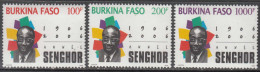 2006 Burkina Faso SENGHOR Joint Issue  Complete Set Of 3 MNH - Burkina Faso (1984-...)