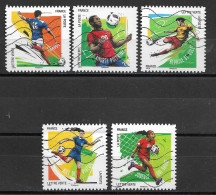 France 2016 Oblitéré Autoadhésif  N° 1278 - 1280 - 1282 - 1283 - 1287   -   Football  10 Gestes Préférés  - " - Used Stamps