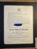 Mevr Maria De Bruycker Wed Van De Velde Charles *1843 Aalter +1931 Bellem De Pauw Rigaux Stradio Piepers Standaert Colle - Obituary Notices