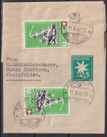 1940 Schweiz, Streifband 5 Rp. Edelweiss + Pro Patria Mi:CH 364 Zum:CH B3 Sempach - Lettres & Documents